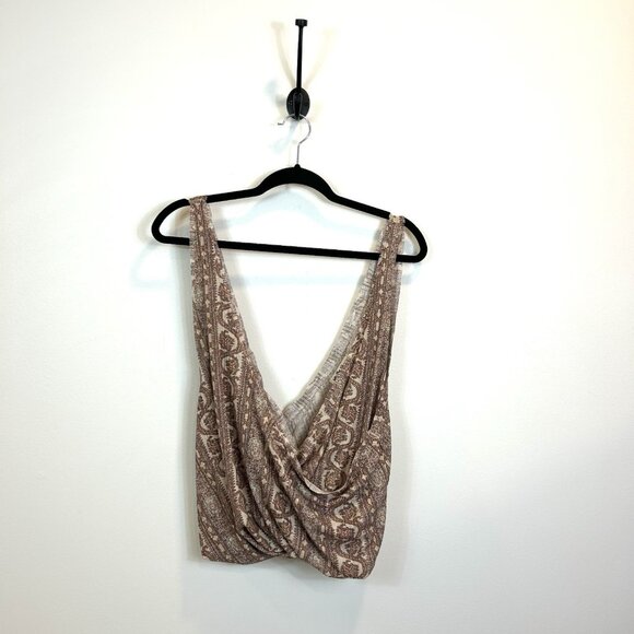 We The Free Tops - Free People We‎ The Free Your Twised Tank Wrap Top Sz Large Tea Combo